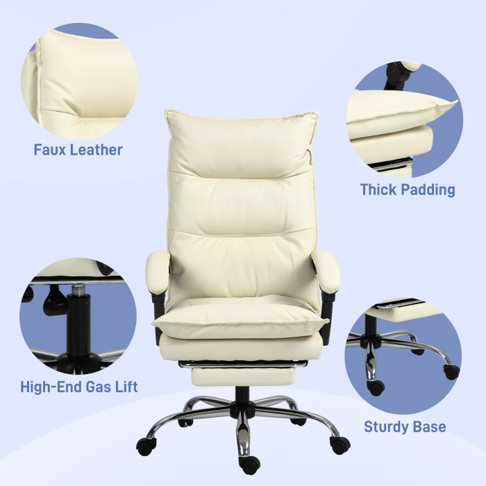  Fotoliu Birou Negru - Rabatabil, Suport Picioare & Ergonomic [7]