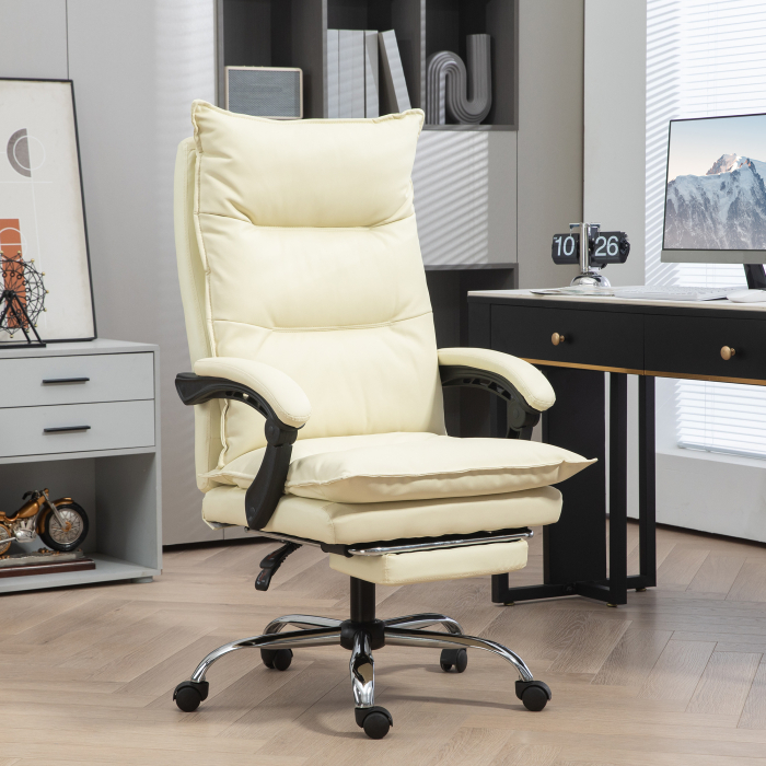  Fotoliu Birou Negru - Rabatabil, Suport Picioare & Ergonomic [2]