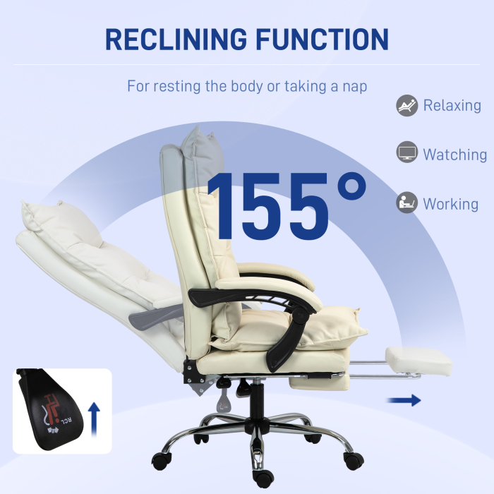  Fotoliu Birou Negru - Rabatabil, Suport Picioare & Ergonomic [5]