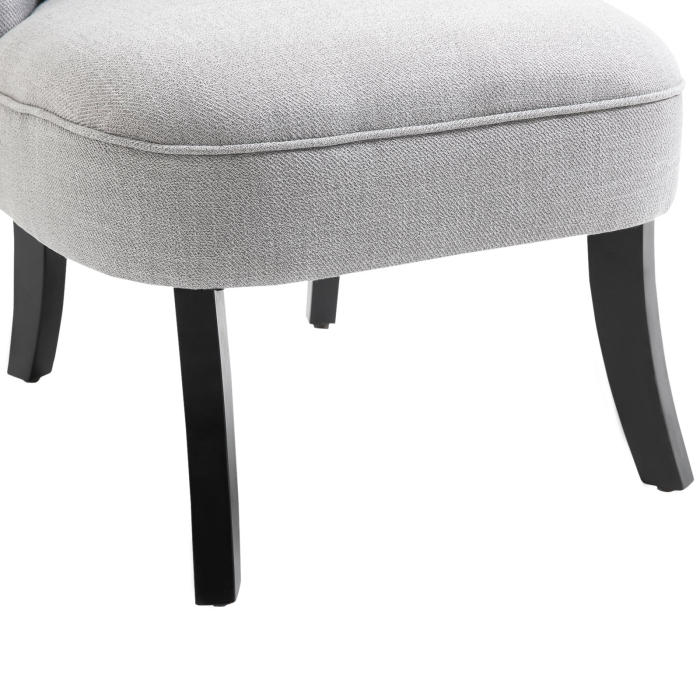  Fotoliu Captusit din Lemn si In cu Perna Detasabila Gri [8]