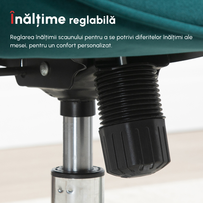  Fotoliu Catifea Albastra - Pivotant cu Cotiere & Reglabil [8]