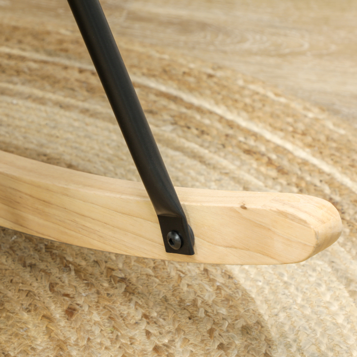  Fotoliu cu leagan, forma ergonomica, leagane din lemn solid, pana la 120 kg, Albastru deschis [5]