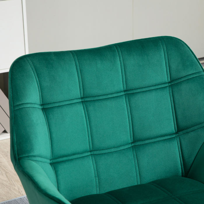  Fotoliu in stil scandinav din lemn si efect de catifea verde pentru sufragerie sau birou, 67x61.5x71cm [7]