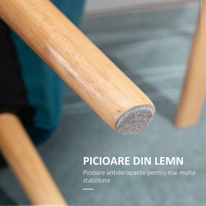  Fotoliu modern din catifea albastru, design de lux, confortabil, cu cadru metalic, ideal pentru living si dormitor [7]