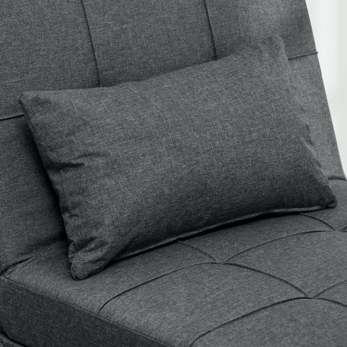  Fotoliu Pat de O Persoana Fotoliu Rabatabil 4-in-1, Gri [9]