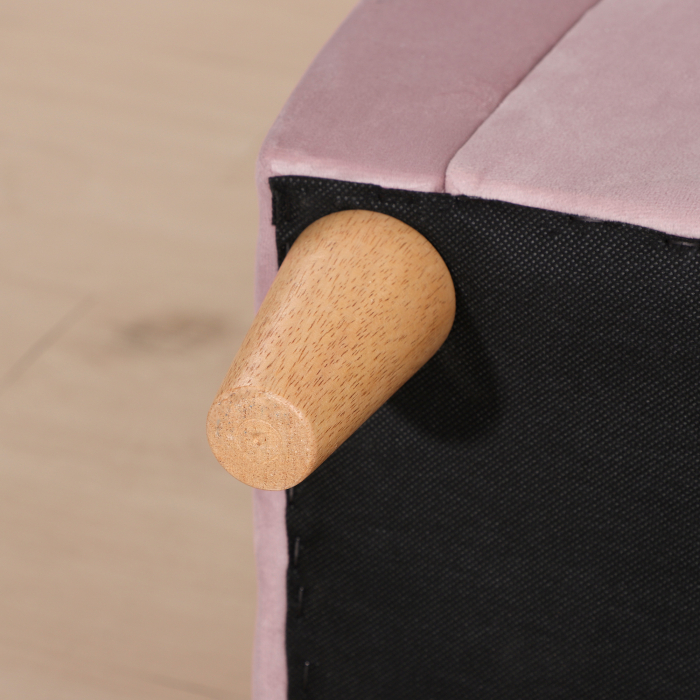  Fotoliu pentru Copii din Material cu Efect de Catifea Roz cu Spatar in Forma de Coroana, 50,2x41,9x57,8 cm [9]