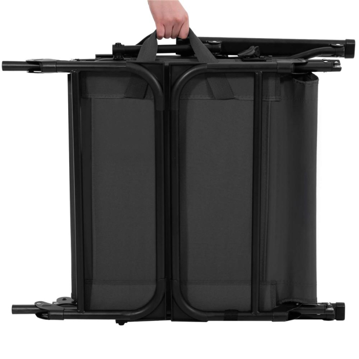 Fotoliu pliabil 2 in 1 tip sezlong, cu 5 pozitii, structura metalica si saltea inclusa, 180x58x89 cm, gri [13]