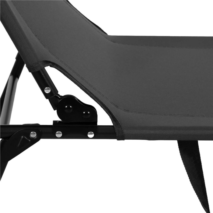 Fotoliu pliabil 2 in 1 tip sezlong, cu 5 pozitii, structura metalica si saltea inclusa, 180x58x89 cm, gri [17]