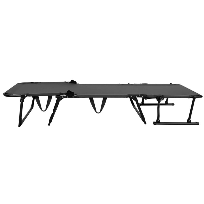 Fotoliu pliabil 2 in 1 tip sezlong, cu 5 pozitii, structura metalica si saltea inclusa, 180x58x89 cm, gri [12]