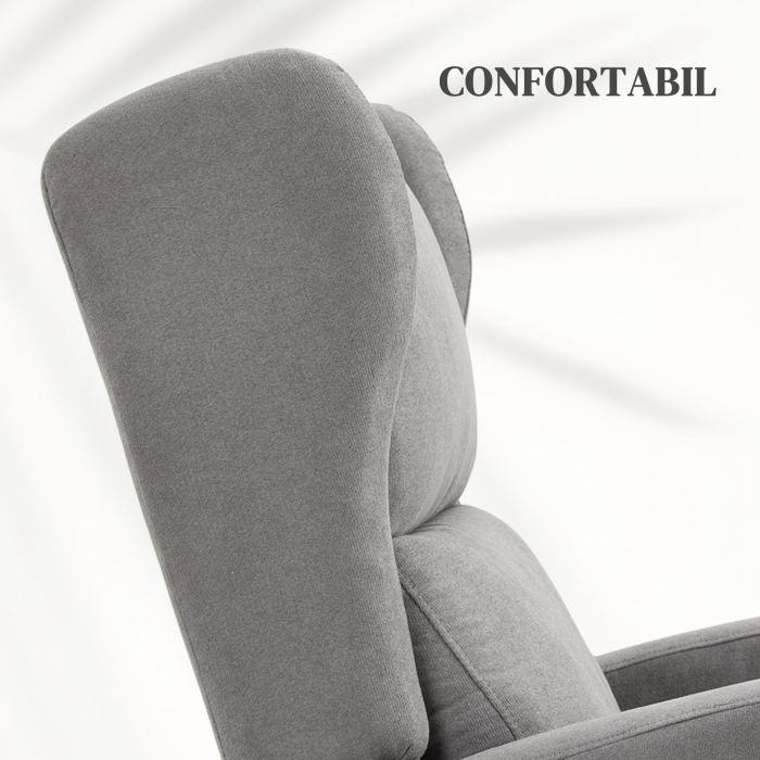  Fotoliu Rabatabil inalt cu Rotite si Telecomanda, Gri [5]