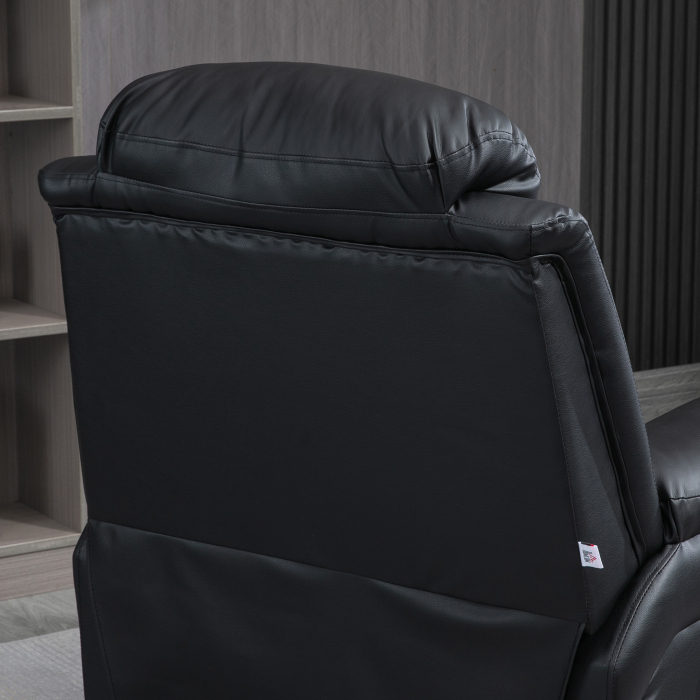  Fotoliu Recliner Electric cu Functie de Ridicare, Tapiterie Groasa si Telecomanda, 96x93x105 cm, Negru [9]