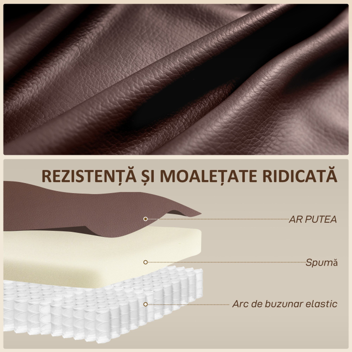  Fotoliu Relax Reclinabil cu 8 Puncte de Masaj, incalzire si Suport pentru Picioare, 87x97x100 cm, Maro [7]
