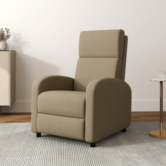  Fotoliu Relax Reclinabil Manual la 160° cu Suport pentru Picioare, Bej [2]