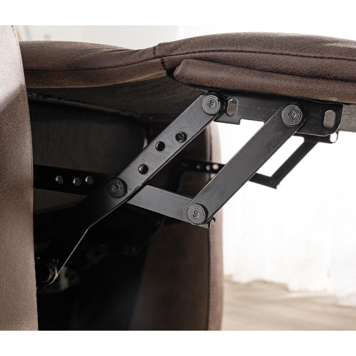 Fotoliu relax recliner cu mecanism Push-Back pentru inclinarea spatarului si o pozitie confortabila de odihna, tapiterie moale din chenille, sezut cu [5]