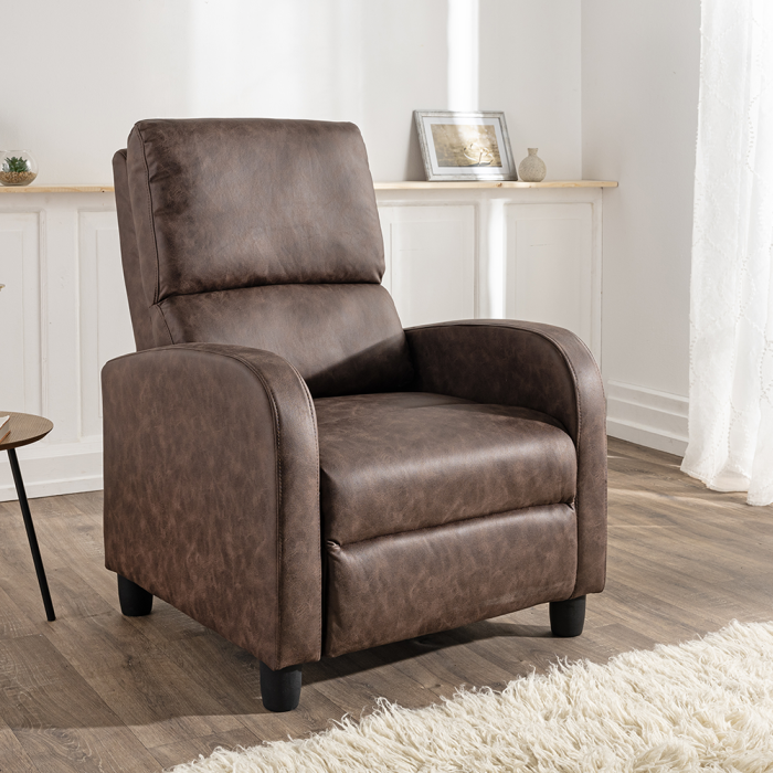 Fotoliu relax recliner cu mecanism Push-Back pentru inclinarea spatarului si o pozitie confortabila de odihna, tapiterie moale din chenille, sezut cu [8]