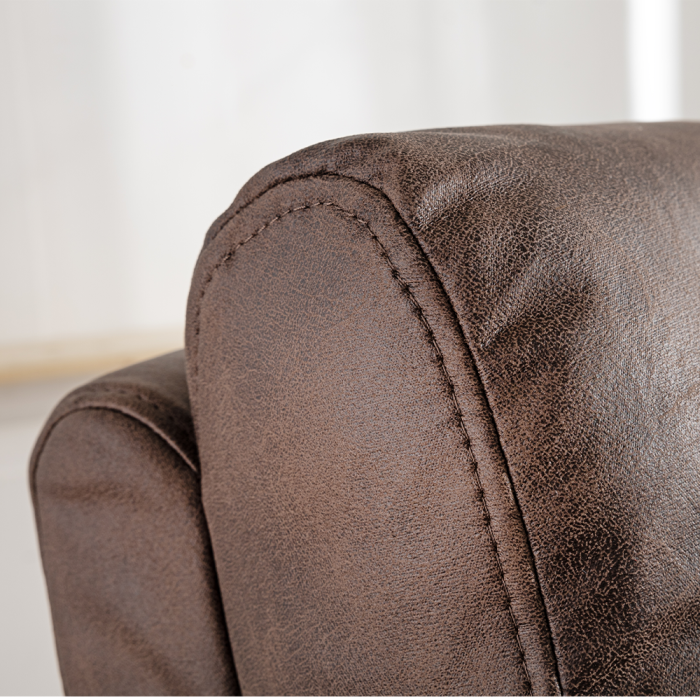 Fotoliu relax recliner cu mecanism Push-Back pentru inclinarea spatarului si o pozitie confortabila de odihna, tapiterie moale din chenille, sezut cu [3]