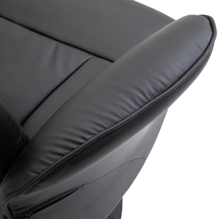  Fotoliu relaxant cu suport pentru picioare fotoliu de relaxare relaxant pivotant 360° si spatar inclinabil pentru TV suportand pana la 120 kg material sintetic metal negru [4]