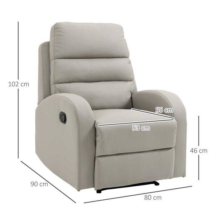  Fotoliu Relaxant din PU cu Suport pentru Picioare - Gri [3]