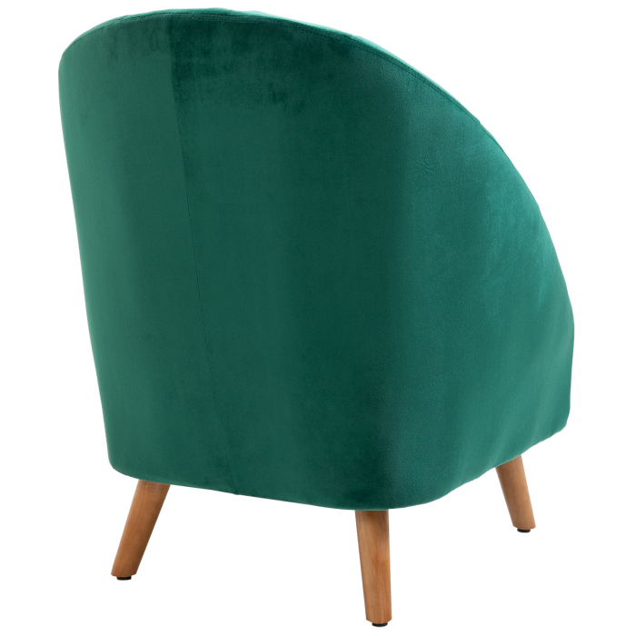  Fotoliu Verde din Catifea - Elegant cu Picioare din Lemn [9]