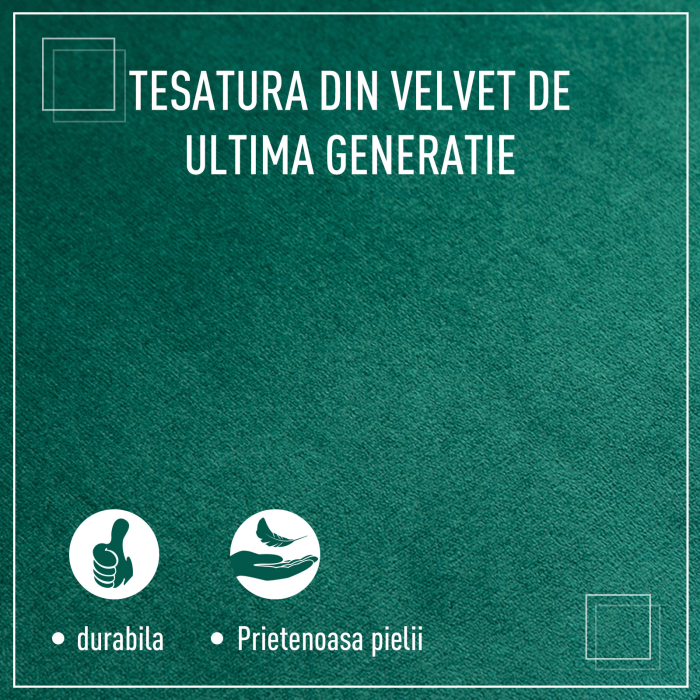  Fotoliu Verde din Catifea - Elegant cu Picioare din Lemn [6]