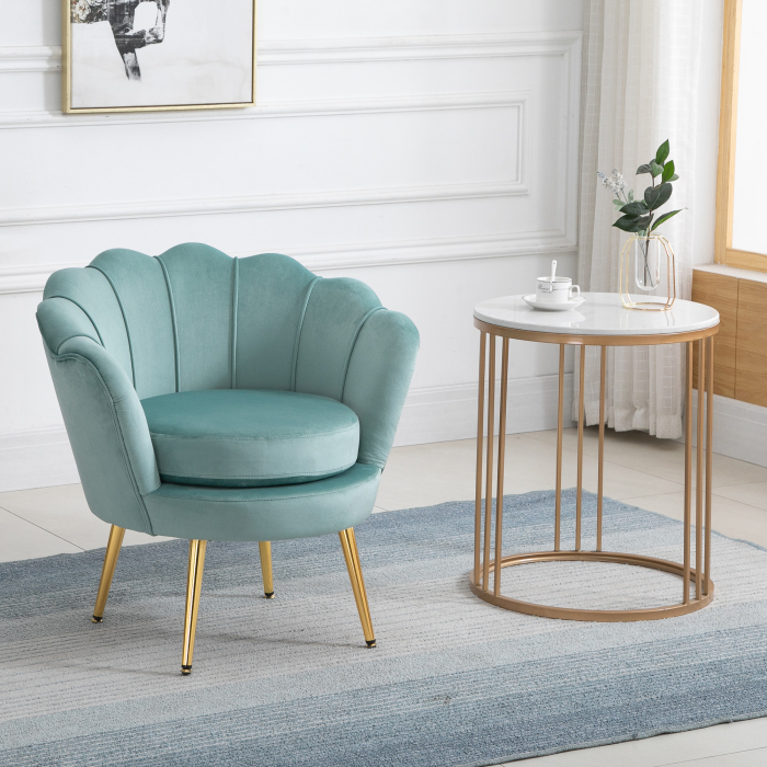 Fotoliu Vintage - Catifea Verde 76×76×74 cm, Design Elegant [2]