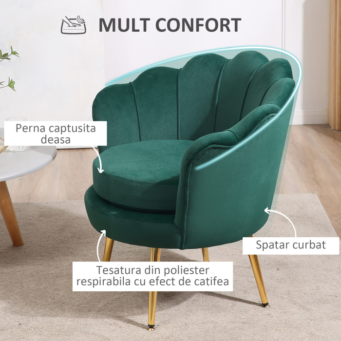  Fotoliu Vintage - Catifea Verde, Design Elegant Dormitor [5]