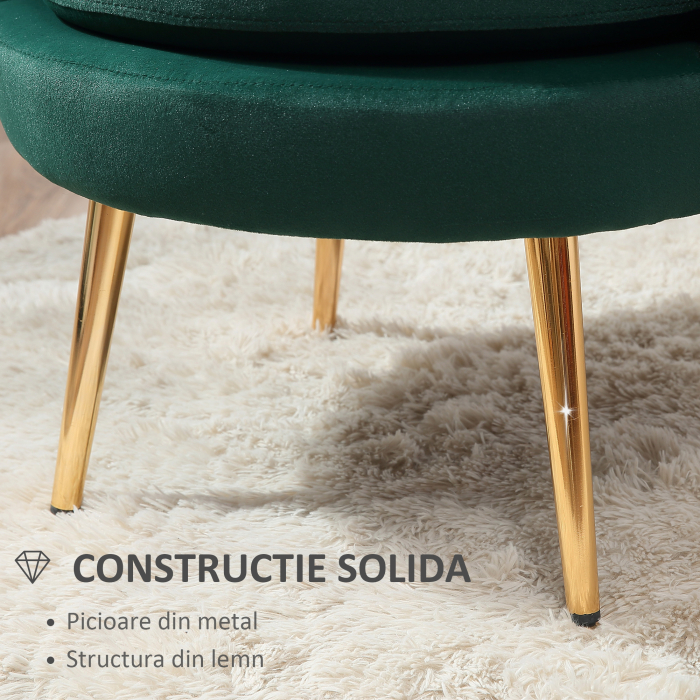  Fotoliu Vintage - Catifea Verde, Design Elegant Dormitor [6]