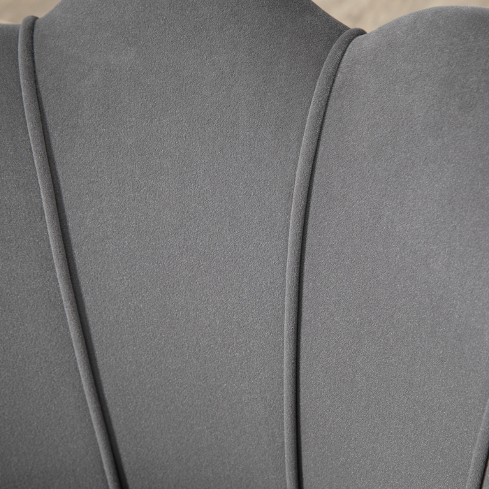  Fotoliu Vintage cu Design din Catifea Gri Fotoliu de Dormitor [9]