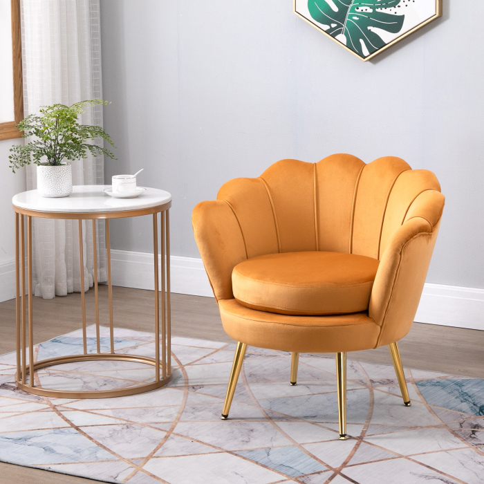  Fotoliu Vintage Design - Catifea Galbena pentru Living sau Dormitor [2]