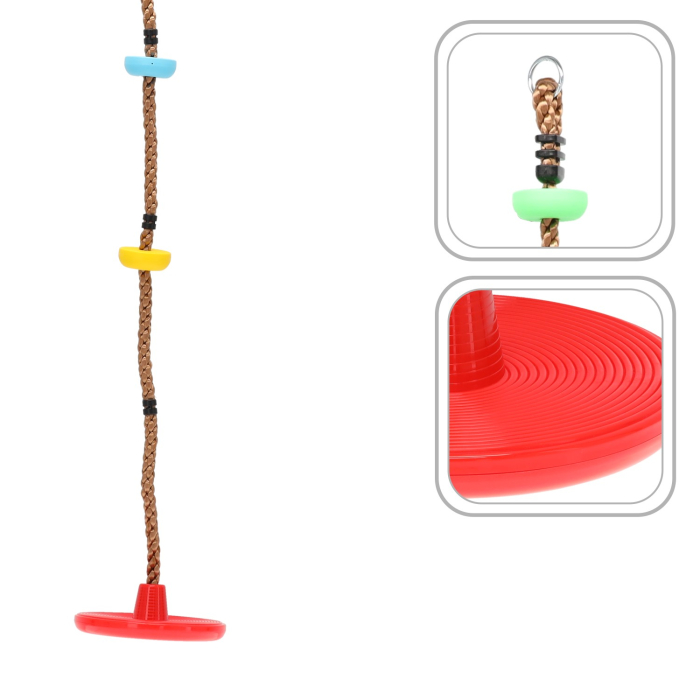 Franghie pentru catarat cu disc, 220 cm, fibra impletita, capacitate 60 kg, multicolor [5]