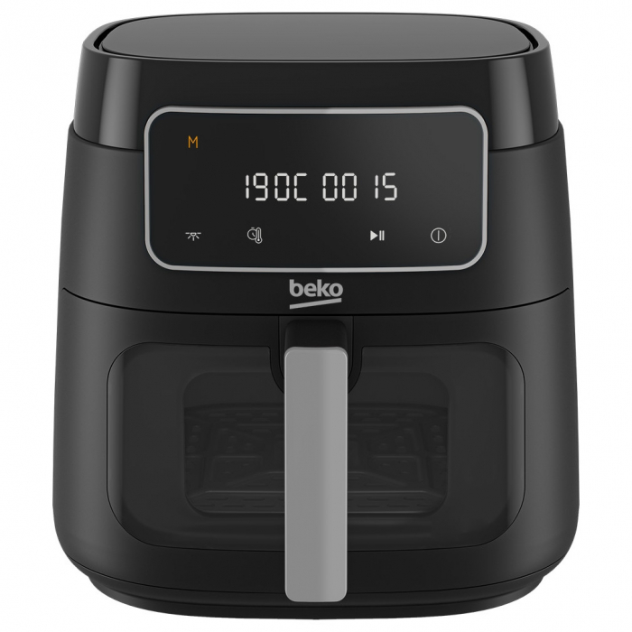 Friteuza cu aer cald BEKO ExpertFry XL FRL3374B, 7.6l, 1750W, 9 programe, geam transparent, cuva antiaderenta, display digital, negru-argintiu [5]