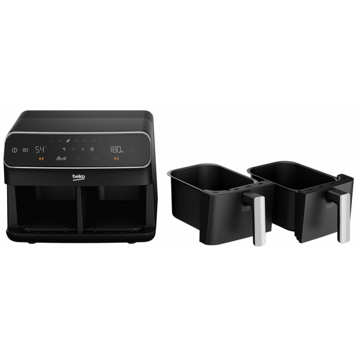 Friteuza cu aer cald dubla BEKO FRL5388B, 0.5kg, 8.5l, 2400W, Negru-Argintiu [5]