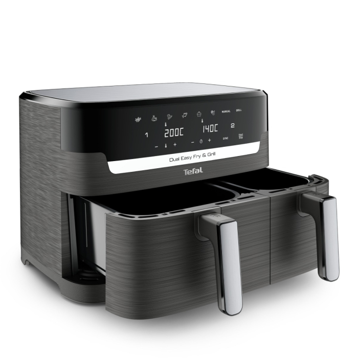 Friteuza cu aer cald dubla Dual Easy Fry&Grill Tefal EY905B10, 2700 W, capacitate 8.3 L - Air fryer cu 8 programe automate, Tehnologia ExtraCrisp, v [12]