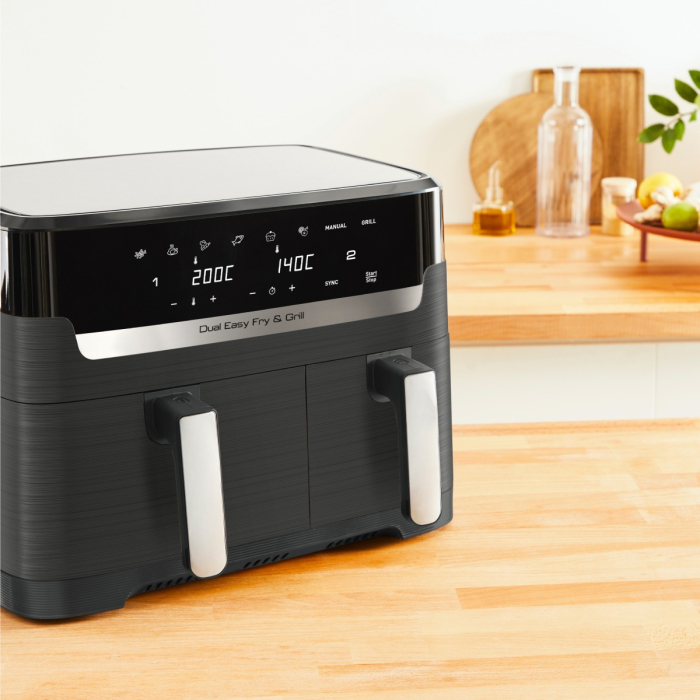 Friteuza cu aer cald dubla Dual Easy Fry&Grill Tefal EY905B10, 2700 W, capacitate 8.3 L - Air fryer cu 8 programe automate, Tehnologia ExtraCrisp, v [8]