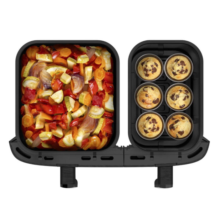 Friteuza cu aer cald dubla Tefal Dual Easy Fry XXL EY9428E0, 2700W, capacitate 11 L - Air fryer cu 7 programe automate, vase detasabile antiaderent [10]