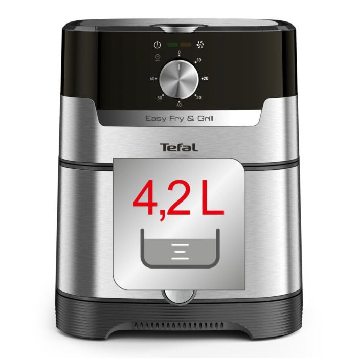 Friteuza cu aer cald EASY FRY & GRILL 2 in 1 Tefal EY501D15, 1400W, 4.2L, functie grill cu gratar incorporat, tehnologie Extra Crisp, vas detasab [5]