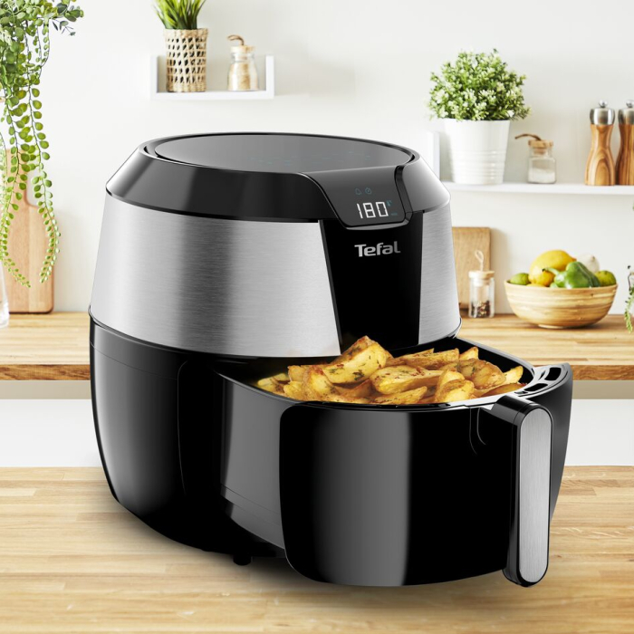 Friteuza cu aer cald Easy Fry XXL EY701D15, 1700 W - Air fryer cu tehnologie 3D Air Pulse, ecran LCD, oprire automata, 1.6 KG / 5.6 L, negru [8]