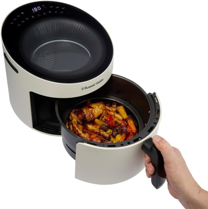 Friteuza cu aer cald Russell Hobbs 27421-56 SatisFry Panoramic, 5L, 1500W, 10 programe, fereastra panoramica, touch, Crem [7]