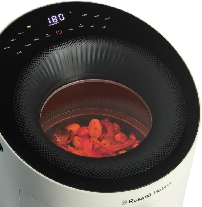 Friteuza cu aer cald Russell Hobbs 27421-56 SatisFry Panoramic, 5L, 1500W, 10 programe, fereastra panoramica, touch, Crem [3]