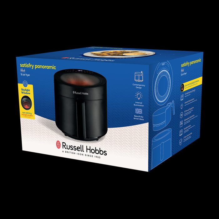 Friteuza cu aer cald Russell Hobbs Satisfry Panoramic, fereastra panoramica, aer cald 360°, afisaj digital, negru [3]