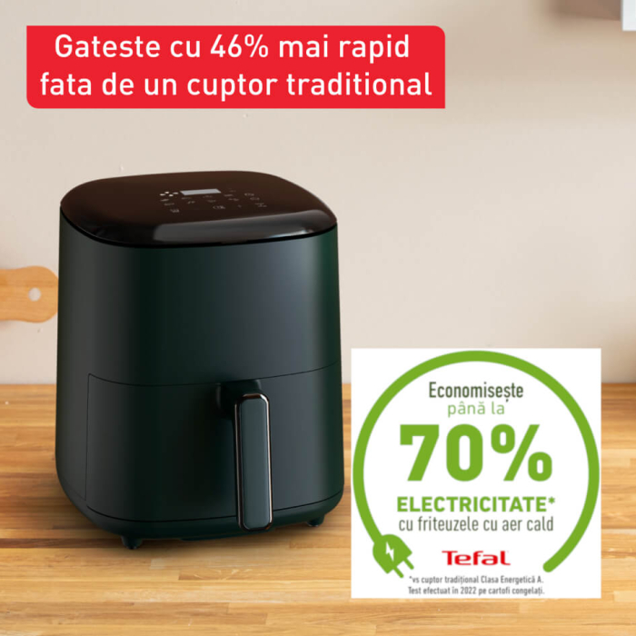 Friteuza cu aer cald Tefal Easy Fry Max EY245310, 1500W, 5L - Air fryer cu 10 programe automate, ecran tactil, vas antiaderent, oprire automata, ver [5]