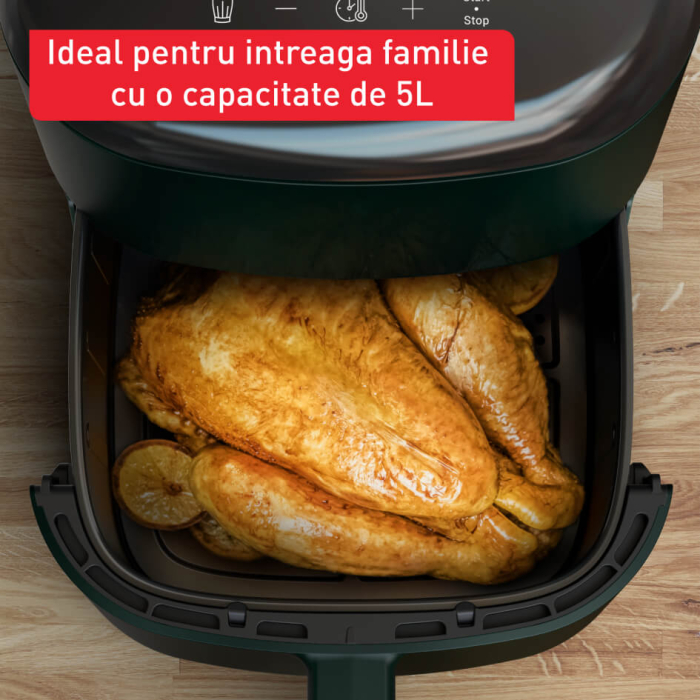 Friteuza cu aer cald Tefal Easy Fry Max EY245310, 1500W, 5L - Air fryer cu 10 programe automate, ecran tactil, vas antiaderent, oprire automata, ver [2]
