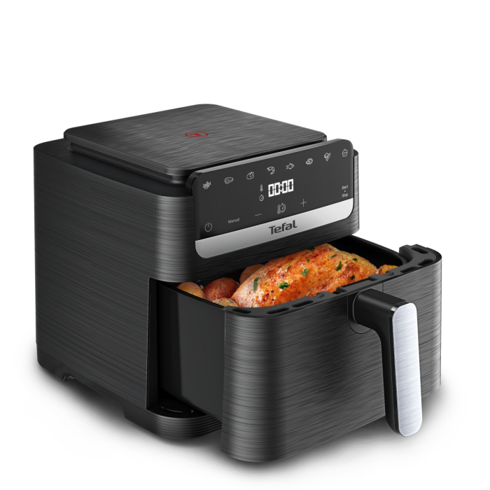Friteuza cu aer cald Tefal Easy Fry Mega Compact EY8618E0, 2020 W, capacitate 7.5 L, - Ai fryer cu 8 programe automate, temperatura ajustabila, displa [6]