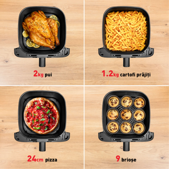 Friteuza cu aer cald Tefal Easy Fry Mega EY855D10, 2020W, capacitate 7.5L, pana la 8 persoane - Air fryer cu 8 programe, invelis antiaderent, opr [6]