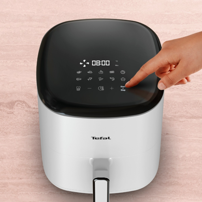 Friteuza cu aer cald Tefal Easy Fry POP EY245GE0, 1500 W, 5 L, - Air fryer cu 10 programe automate, temperatura ajustabila, invelis antiaderent, ecran LCD, oprire automata, alb Friteuza cu aer cald Te [4]