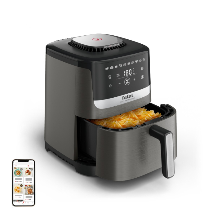 Friteuza cu aer cald Tefal Easy Fry Silence EY551HE0, 1670W, 5L - Air fryer cu 10 programe automate, ecran LCD, silentioasa, cu maner fix, cronome [2]
