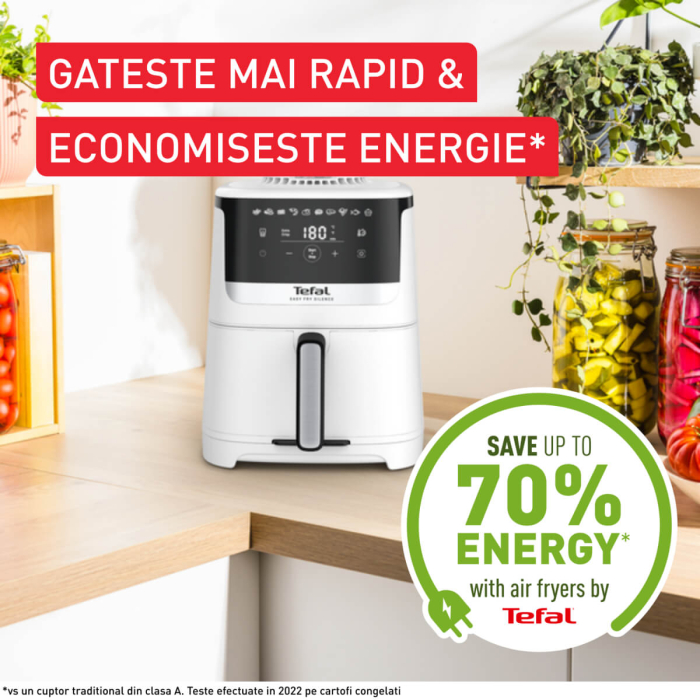 Friteuza cu aer cald Tefal Easy Fry Silence EY5521E0, 1670W, 5L, 10 programe automate, tehnologie Extra-Crisp, temperatura ajustabila, ecran LCD, o [4]