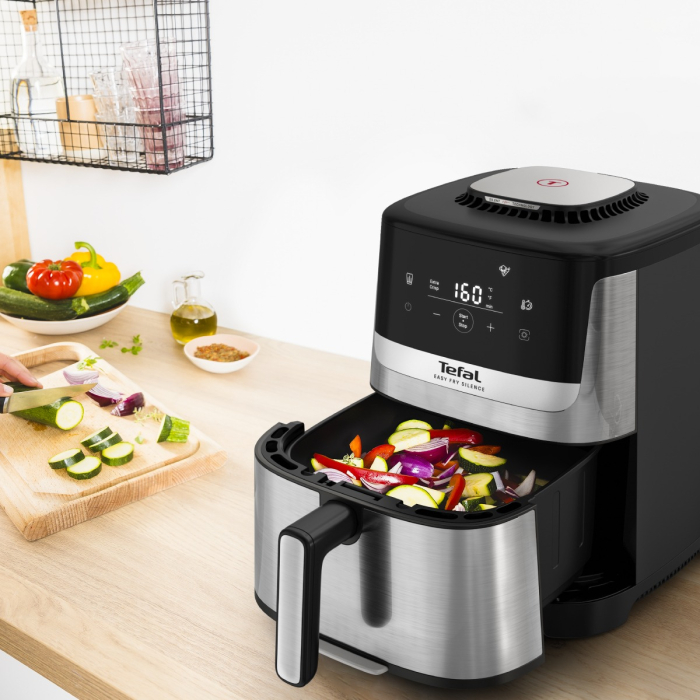 Friteuza cu aer cald Tefal Easy Fry Silence EY552DE0, 1670W, 5L - Air fryer cu 10 programe automate, ecran LCD, silentioasa, cu maner detasabil,  [11]