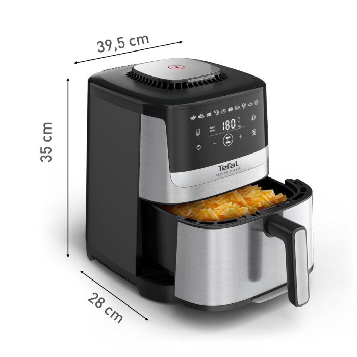 Friteuza cu aer cald Tefal Easy Fry Silence EY552DE0, 1670W, 5L - Air fryer cu 10 programe automate, ecran LCD, silentioasa, cu maner detasabil,  [17]