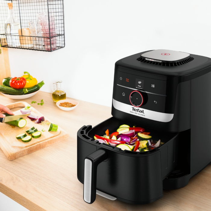 Friteuza cu aer cald Tefal Easy Fry Silence EY5728E1, 1670W, 5L, 11 programe, gatire silentioasa, functie Smart Assist, display LCD, temperatura [7]